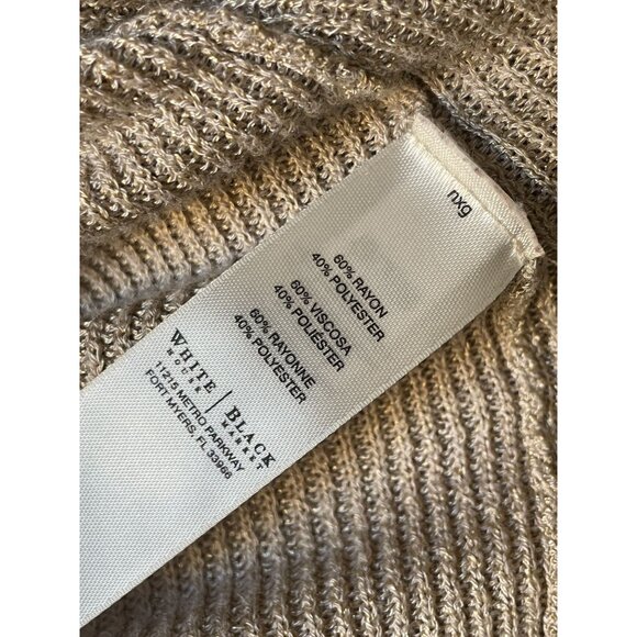 WHBM draped neck knit open front cardigan duster Medium taupe - Picture 6 of 6